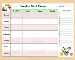 Weekly Meal Planner With Grocery List Weekly Planner Printable Instant Download Digital Download Pdf