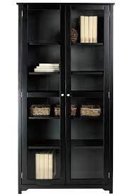 6 shelf bookcase with glass doors