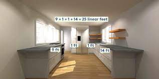 calculate linear feet for kitchen cabinets