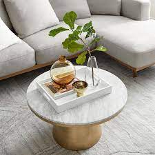 marble topped pedestal coffee table
