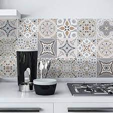 24pcs Grey Moroccan Tile Stickers