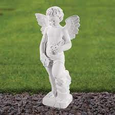 Cherub 60cm Marble Resin Garden Statue