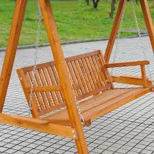 Outsunny 3 Seater Wooden Garden Swing