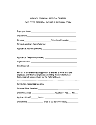 Fillable Online Employee Referral Bonus Form Fax Email Print