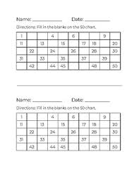 Freebie Fill In The Blank 50 Chart By Chambliss Champs Tpt