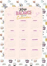 Cute Wall Calendar 2020 Yearly Planner With All Months Good