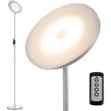 Joofo Floor Lamp 30w 2400lm Sky Led Modern Torchiere 3 Color Temperatures Super Bright Floor Lamps Tall Standing Pole Light With Remote Control And Touch Control For Living Room Bed Platinum Silver Walmart Com Walmart Com