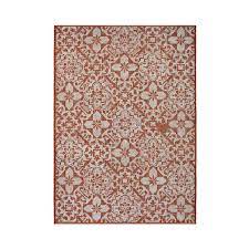 indoor outdoor tile rug terracotta