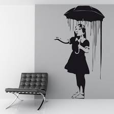 banksy umbrella girl wall sticker