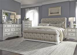 Now you can shop for it and enjoy a good deal. Abbey Park Upholstered Sleigh Bed 6 Piece Bedroom Set In Antique White Finish By Liberty Furniture 520 Br Qusldmn