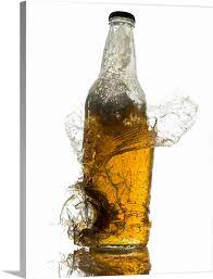 Exploding Beer Bottle Wall Art Canvas