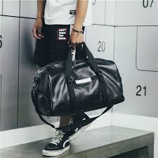 dels about uk men leather outdoor gym duffel bag weekender overnight luge travel handbag