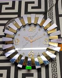 Ivory Round Glass Wall Clocks Display