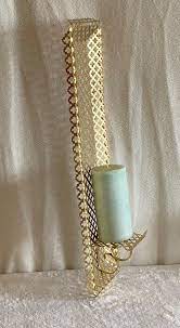 Wall Sconce Candleholder Shelf Gold