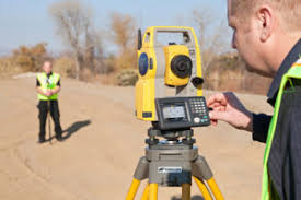 total station surveying onsite