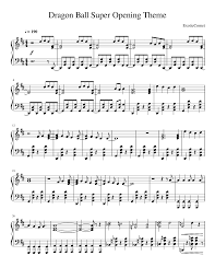 This is the case with dragon ball super, where chōzetsu☆dynamic! (excellent dynamic!) is the initial opening theme song that's used for the anime's first 76 episodes. Dragon Ball Super Opening Theme 1 Sheet Music For Piano Solo Musescore Com