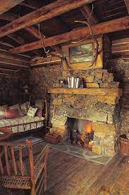 cabin fireplace