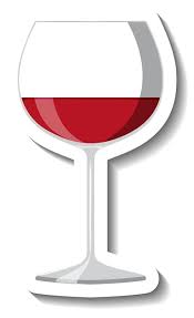 Red Wine On Glass Sticker Template