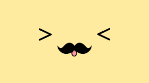 cute cartoon face with mustache