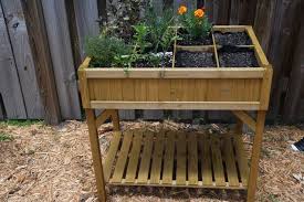 Elevated Divided Wood Herb Planter Box