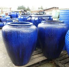Extra Large Blue Glazed Dimple Pot