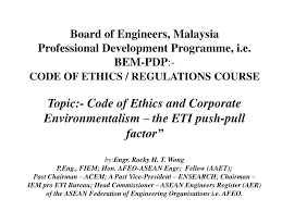 We can't cover every single case of conduct, but we trust you to always use your best judgement. Ppt Topic Code Of Ethics And Corporate Environmentalism The Eti Push Pull Factor Powerpoint Presentation Id 3097345
