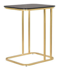 Alma C Side Marble Table Black Gold