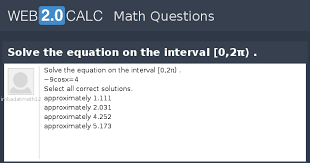 The Equation On The Interval 0 2π