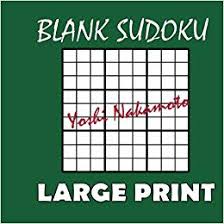 Blank Sudoku One Hundred Blank 9x9 Sudoku Grids Large Print