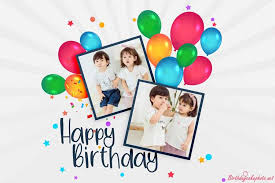 happy birthday card with double photo