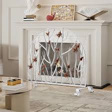 Modern Silver Twig Fireplace Screen
