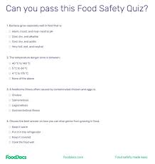 free tool food safety quiz