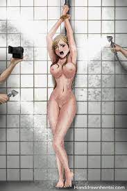 A naked Orihime in the shower voyeur by OyOsama 