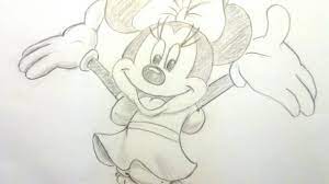 how to pencil draw minnie mouse step by