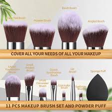 bs mall makeup brush set 11pcs bamboo