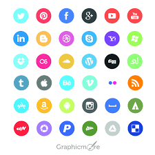 flat social a rounded icons design