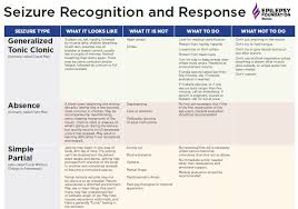 Seizure Recognition And Response Chart Epilepsy Foundation