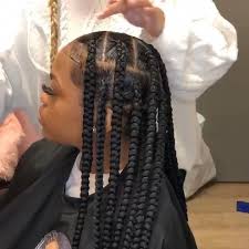 Alpha hair braiding indianapolis •. Alexistouch Indianapolis In On Instagram Jumbo Knotless Box Braid Alexistouch Indianapoli In 2020 Box Braids Styling Hair Styles Box Braids Hairstyles