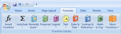 function library in excel 2007