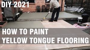 how to paint yellow tongue flooring