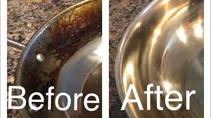 remove burnt oil stains from pots and