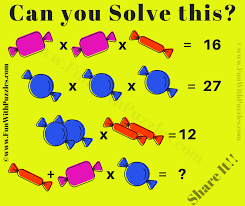 Math riddles are a creative way of having fun as well as sharpening your acumen with numbers and details. Picture Equation Math Puzzle For Kids Candies