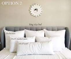 bedroom pillows arrangement