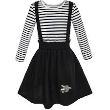 Details About 2 Pieces Set Girls Dress T Shirt Suspender Skirt School Uniform Size 4 12