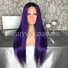 Blanche Fashion Frontal Wig Bright Purple And Black Wig 26