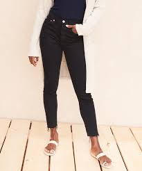 High Rise Ankle Crop Jeans Black Jenni Kayne