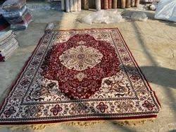 gloss printed bhadohi silk carpet at rs