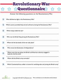 Which country introduced poison gas? Revolutionary War Trivia Worksheet Education Com