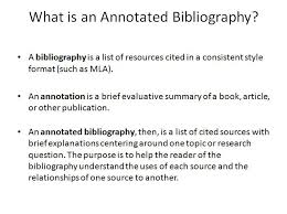 MLA Annotated Bibliography bibliography format