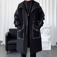 Mens Trench Coat Overcoat With Big